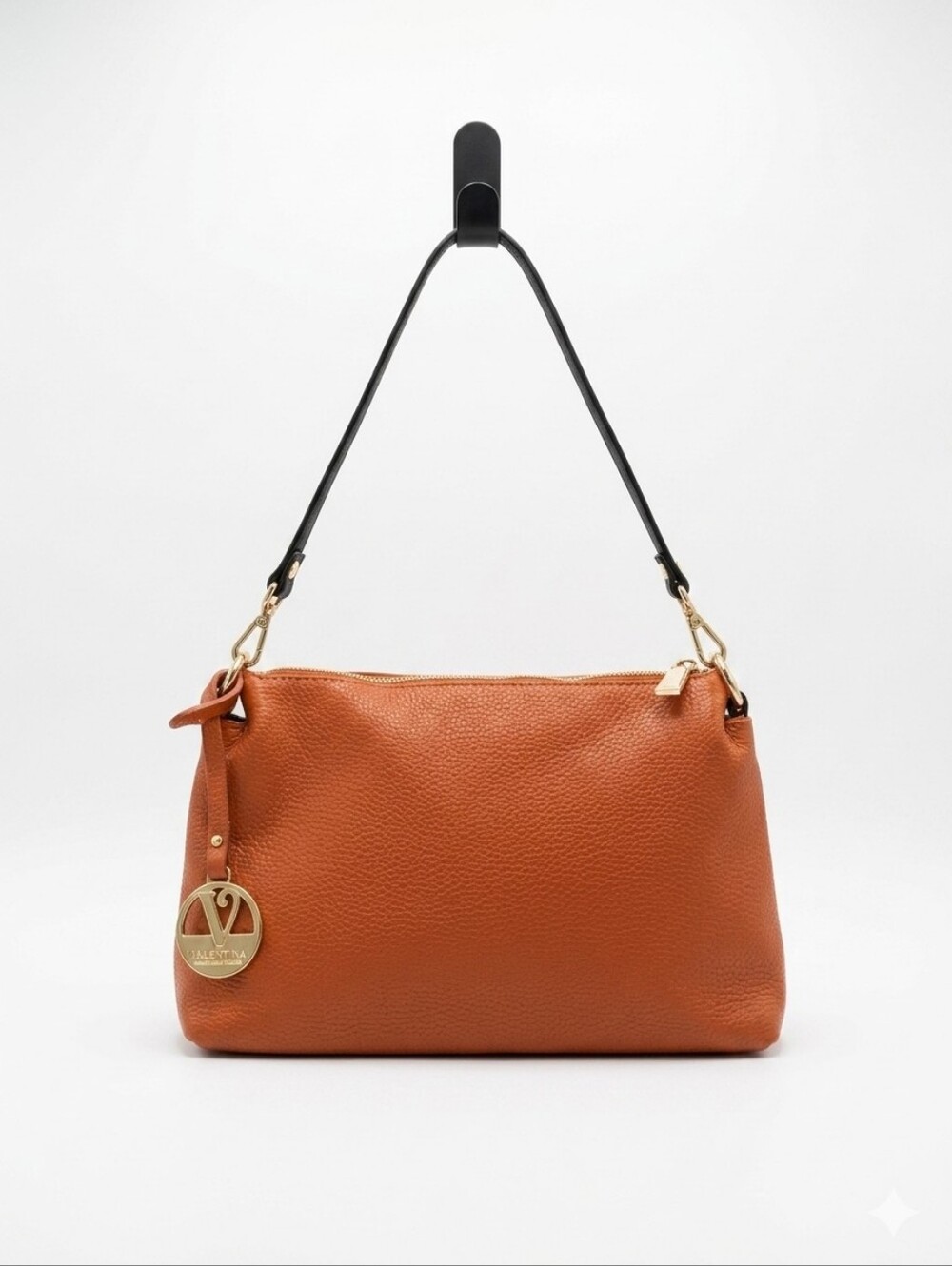 Valentina - Italian Leather - Shoulder Bag | British Tan & Gold Accents
